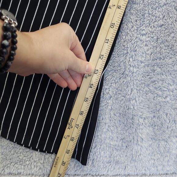 Torrid Size 1 Stretch Soft Stripe Tie Waist Jersey Crop Jumpsuit Black White NEW - Picture 7 of 13